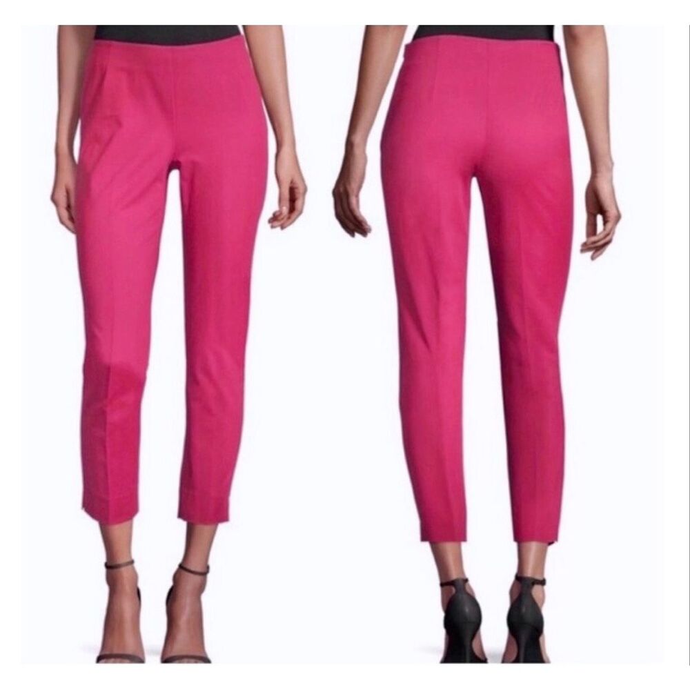 Lafayette 148 New York "Bleecker" Cropped Pants in Vibrant Pink Women’s Size 8